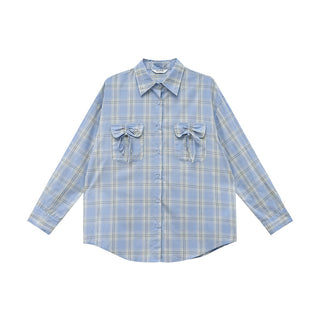 blue plaid shirt