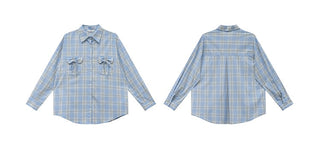 blue plaid shirt