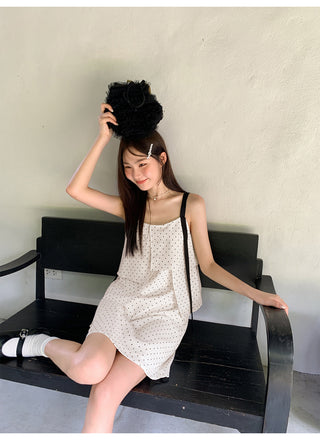 contrast sling dress