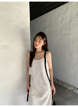 contrast sling dress