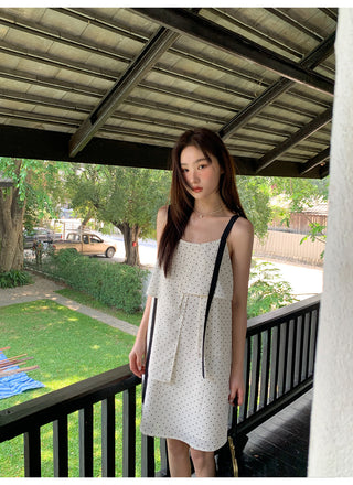 contrast sling dress
