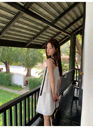 contrast sling dress