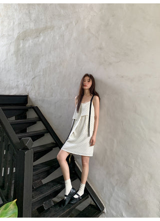 contrast sling dress