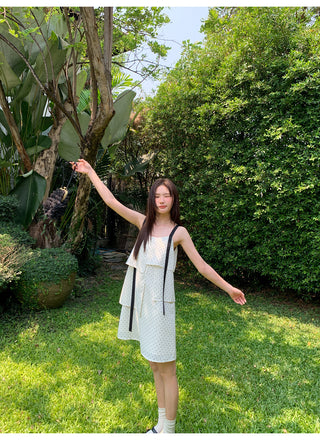 contrast sling dress