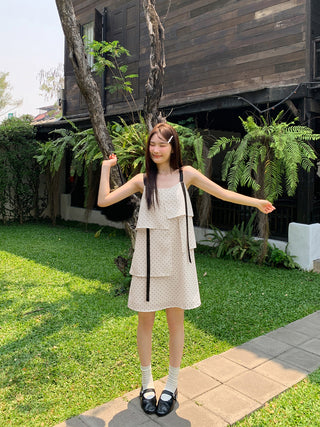 contrast sling dress
