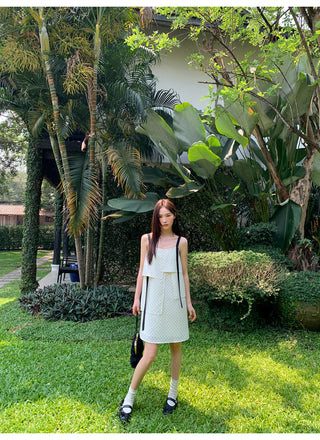 contrast sling dress