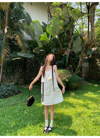 contrast sling dress
