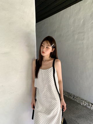 contrast sling dress