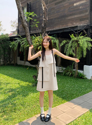 contrast sling dress