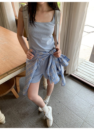 floral shorts suit