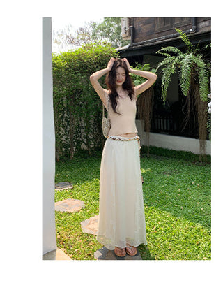 chiffon skirt suit