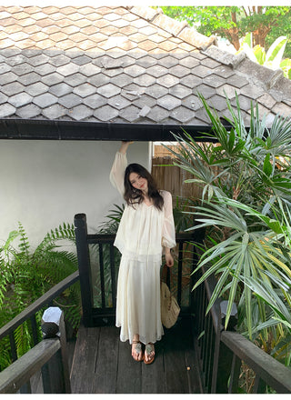 chiffon skirt suit