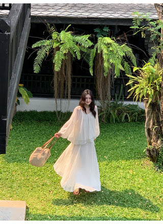 chiffon skirt suit