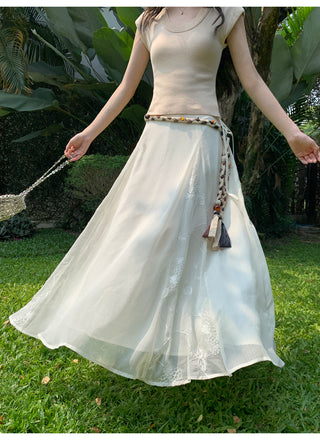chiffon skirt suit