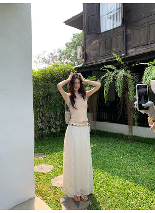 chiffon skirt suit