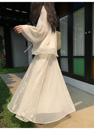 chiffon skirt suit
