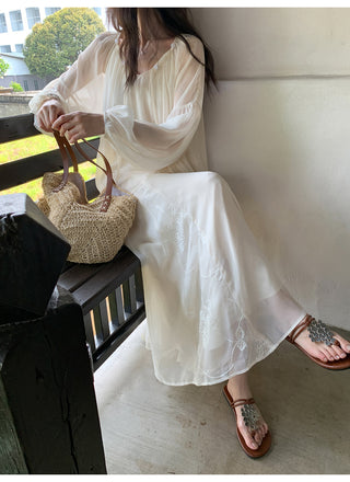chiffon skirt suit
