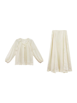 chiffon skirt suit
