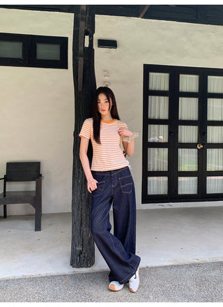 dark embroidered jeans
