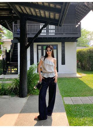 dark embroidered jeans