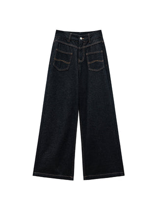 dark embroidered jeans