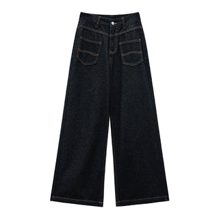 dark embroidered jeans