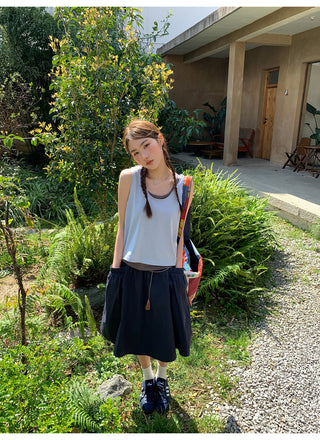 pleated tassel skirt