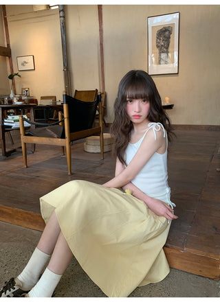 pleated tassel skirt