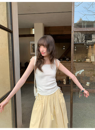 pleated tassel skirt