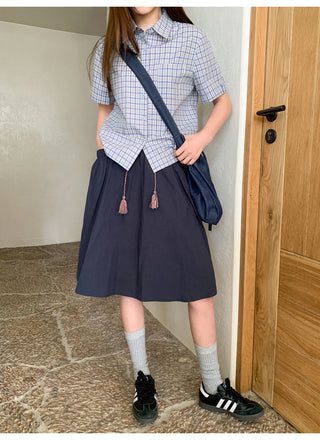 pleated tassel skirt