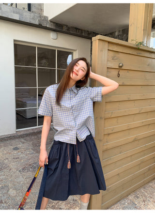 pleated tassel skirt