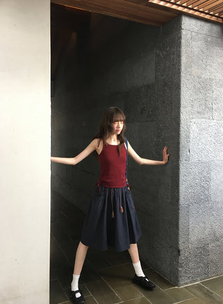 pleated tassel skirt