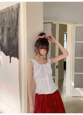 lace waist Top