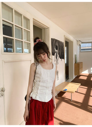 lace waist Top