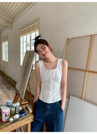 lace waist Top