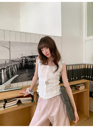 lace waist Top