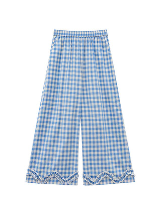 plaid wide pants
