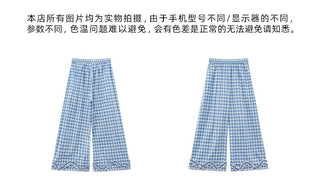 plaid wide pants