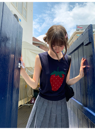 strawberry knit Top