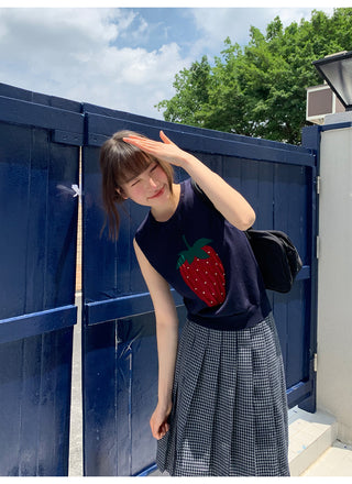 strawberry knit Top