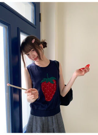 strawberry knit Top