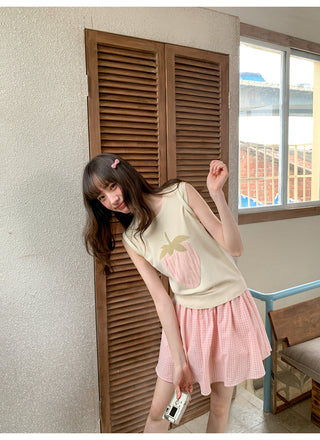 strawberry knit Top