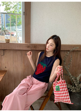 strawberry knit Top