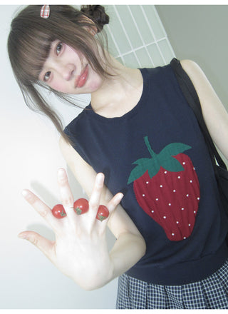 strawberry knit Top
