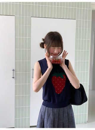 strawberry knit Top