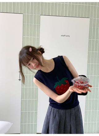 strawberry knit Top