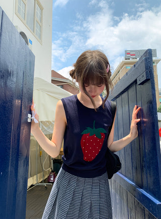 strawberry knit Top
