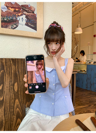 blue striped camisole