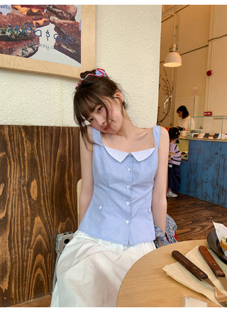 blue striped camisole