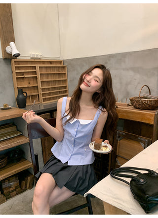 blue striped camisole